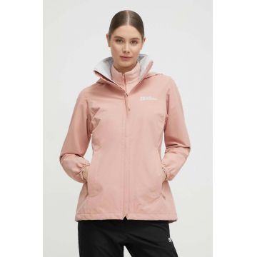 Jack Wolfskin jacheta de exterior Stormy Point culoarea roz