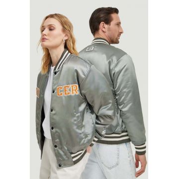 Mercer Amsterdam geaca bomber culoarea verde, de iarna