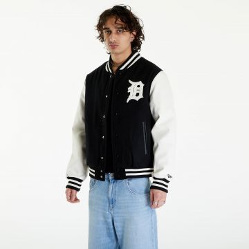 Bomber New Era Detroit Tigers MLB World Series Black Varsity Jacket UNISEX Black/ Off White