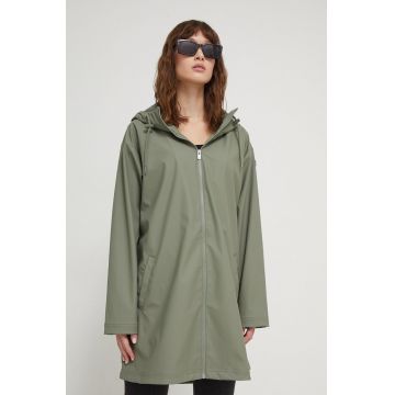 Roxy geacă femei, culoarea verde, de tranziție, oversize ERJWT03615