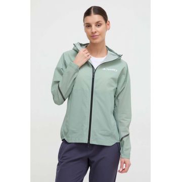 adidas TERREX geacă de ploaie TERREX Xperior Light femei, culoarea verde IK7830