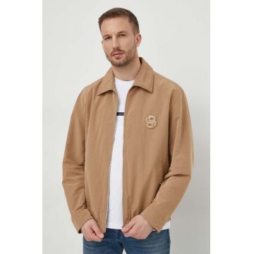 BOSS geacă bărbați, culoarea bej, de tranziție 50516266
