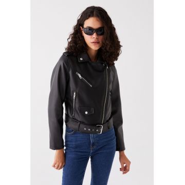 Jacheta biker de piele ecologica