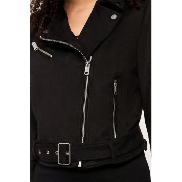Jacheta biker de piele intoarsa ecologica