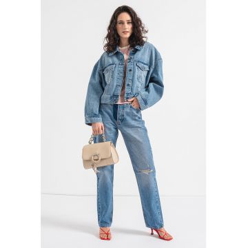 Jacheta crop lejera din denim