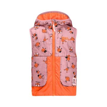 Jack Wolfskin vesta copii SMILEYWORLD AOP VEST culoarea roz
