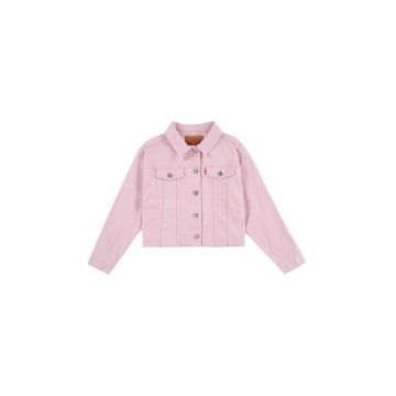 Levi's geaca de blugi pentru copii LVG COLOR BABY BAGGY TRUCKER culoarea roz