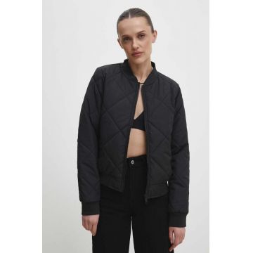 Answear Lab geaca bomber femei, culoarea negru, de tranzitie