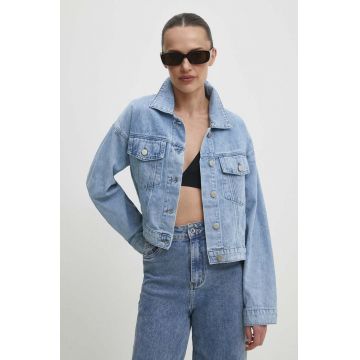 Answear Lab geacă din denim femei, de tranziție, oversized