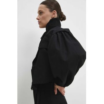Answear Lab jacheta de bumbac culoarea negru, de tranzitie