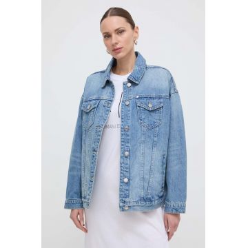 Armani Exchange geacă din denim femei, de tranziție, oversized