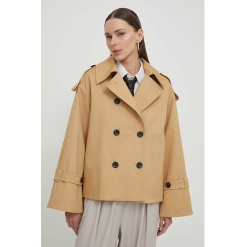 By Malene Birger geaca femei, culoarea bej, de tranzitie, oversize