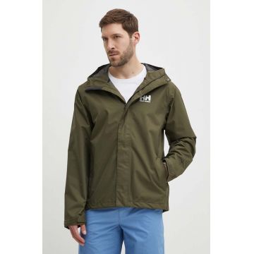 Helly Hansen geaca barbati, culoarea verde, de tranzitie