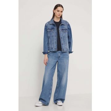 Hollister Co. geaca jeans femei, de tranzitie, oversize