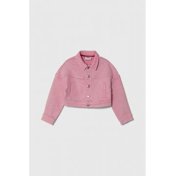 HUGO geaca de blugi pentru copii culoarea roz