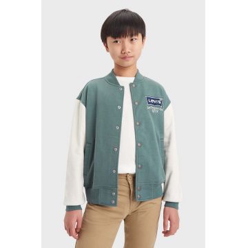 Levi's geaca bomber pentru copii LVB PREP SPORT BOMBER JACKET culoarea verde