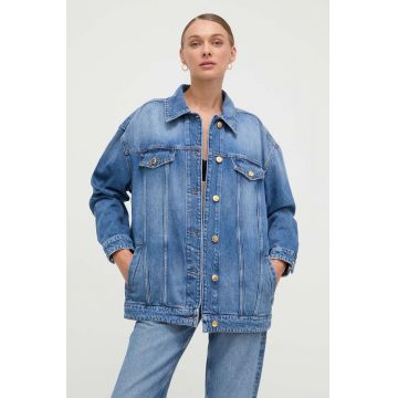 Elisabetta Franchi geaca jeans femei, de tranzitie, BJ26N41E2
