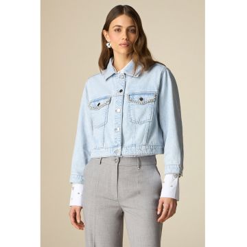 Jacheta crop de denim