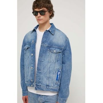 Karl Lagerfeld Jeans geacă din denim bărbați, de tranziție, oversized