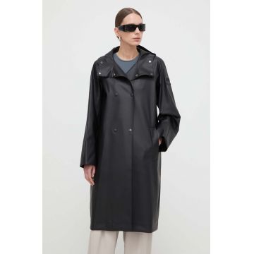 Max Mara Leisure palton de ploaie femei, culoarea negru, de tranziție, oversize 2416020000000