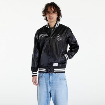 Jacheta Mitchell & Ness Branded 1904 Satin Jacket Black
