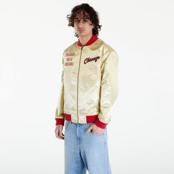Jacheta Mitchell & Ness NBA Team Og 2.0 Lightweight Satin Jacket Vintage Logo Bulls Gold