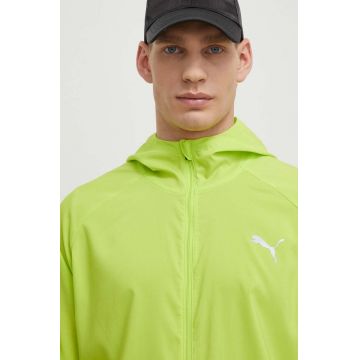 Puma jachetă de alergare Favorite culoarea verde, de tranzitie, 523154