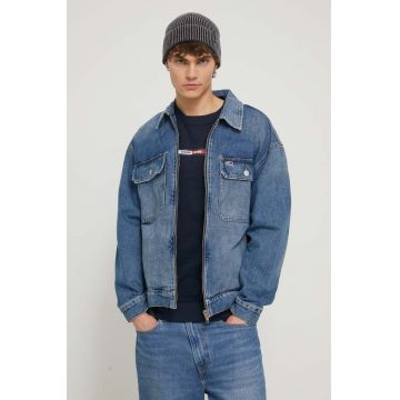 Tommy Jeans geaca jeans barbati, de tranzitie, oversize