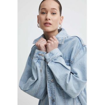 Abercrombie & Fitch geacă din denim femei, de tranziție, oversized