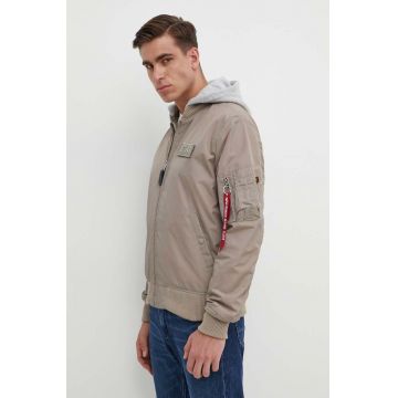 Alpha Industries geaca MA-1 TT Hood barbati, culoarea bej, de tranzitie