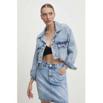 Answear Lab geaca jeans femei, de tranzitie, oversize