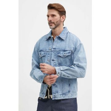 BOSS geacă din denim bărbați, de tranziție, oversize, 50514236