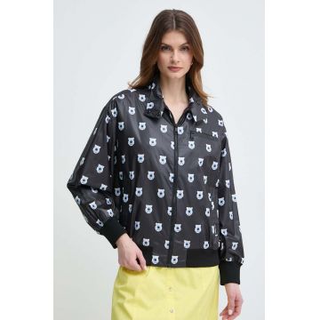 Karl Lagerfeld geaca bomber x Darcel Disappoints femei, culoarea negru, de tranzitie, oversize