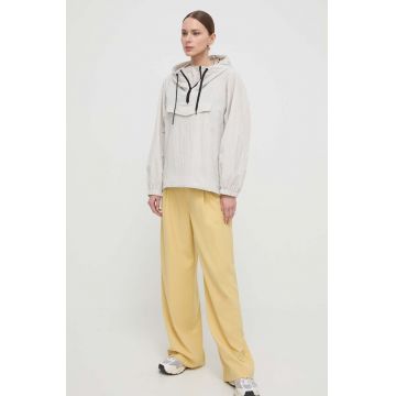 Max Mara Leisure geacă femei, culoarea gri, de tranziție, oversize 2416190000000