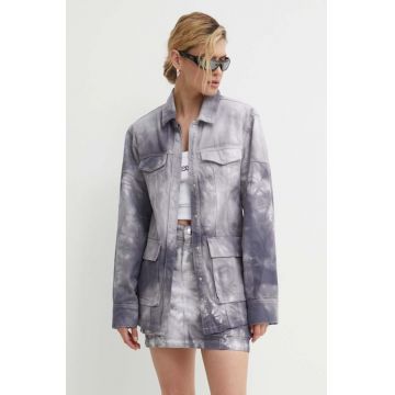 Gestuz geacă din denim femei, culoarea gri, de tranziție, 10909055 Gestuz geacă din denim femei, culoarea gri, de tranziție, 10909055