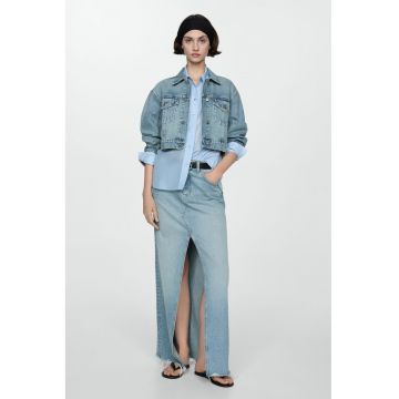 Jacheta crop din denim Amy
