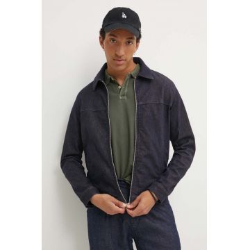Marc O'Polo geacă din denim bărbați, culoarea bleumarin, de tranziție, 426916225036