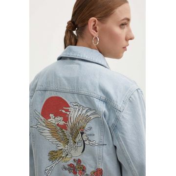 Superdry geacă din denim femei, de tranziție