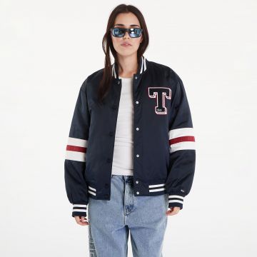 Bomber Tommy Jeans Satin Letterman Bomber Jacket Dark Night Navy