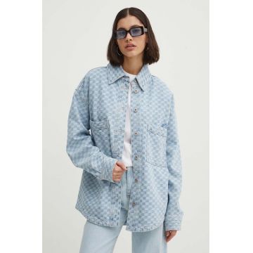 Hugo Blue geacă din denim femei, de tranziție, oversized, 50517293