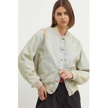 Hugo Blue jachetă bomber din denim de tranziție, oversized, 50517288