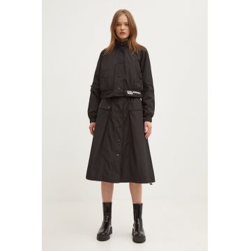 Karl Lagerfeld Jeans geaca femei, culoarea negru, de tranzitie, 245J1504