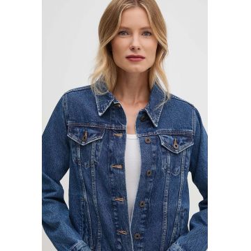Pepe Jeans geacă din denim REGULAR JACKET femei, culoarea bleumarin, de tranziție, PL402432CT9