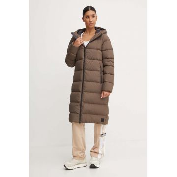 Jack Wolfskin geaca de puf femei, culoarea maro, de iarna