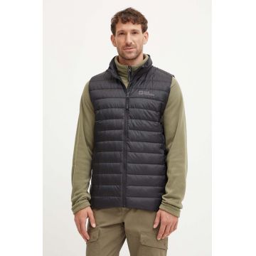 Jack Wolfskin vestă sport cu puf Pilvi culoarea negru, de tranzitie, 1207711 Jack Wolfskin vestă sport cu puf Pilvi culoarea negru, de tranzitie, 1207711