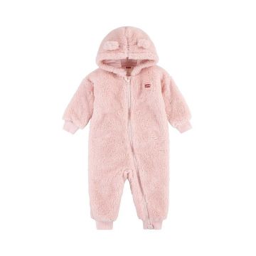 Levi's combinezon bebe BEAR SHERPA COVERALL culoarea roz, 6EL511