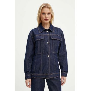 AERON geacă cu aspect de cămașă culoarea albastru marin, de tranzitie, PFJK117451 AERON geacă cu aspect de cămașă culoarea albastru marin, de tranzitie, PFJK117451