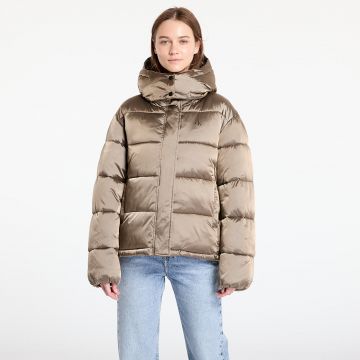Jacheta Calvin Klein Jeans Shiny Satin Puffer Jacket Brindle
