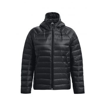 Jacheta cu cumplutura de puf si aspect matlasat pentru antrenament - Negru