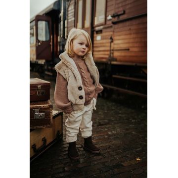 Donsje vesta copii Juline Bodywarmer culoarea bej, 4087200 Donsje vesta copii Juline Bodywarmer culoarea bej, 4087200